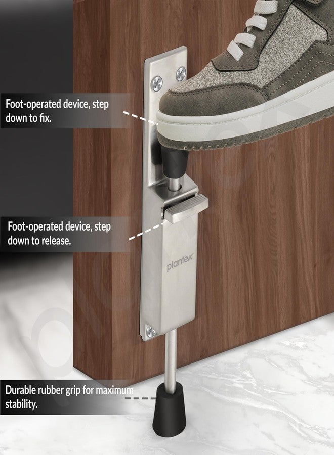 Plantex Kickdown Door Stopper Spring Loaded Telescopic Step On/Off Door Stops Rubber, Adjustable Heavy Duty Door Locks Holder Stop/Release by Foot/Door Stops - Pack of 1 (Matt) - Image 4